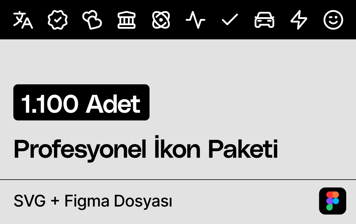 1100 Adet Profesyonel İkon Paketi